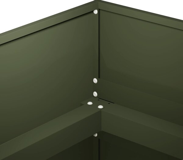 VidaXL Kerti cserép Olajzöld 280 x 80 x 60 cm Hidegen hengerelt acél