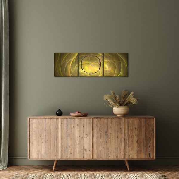Modern absztrakt kép (órával) (90x30 cm)