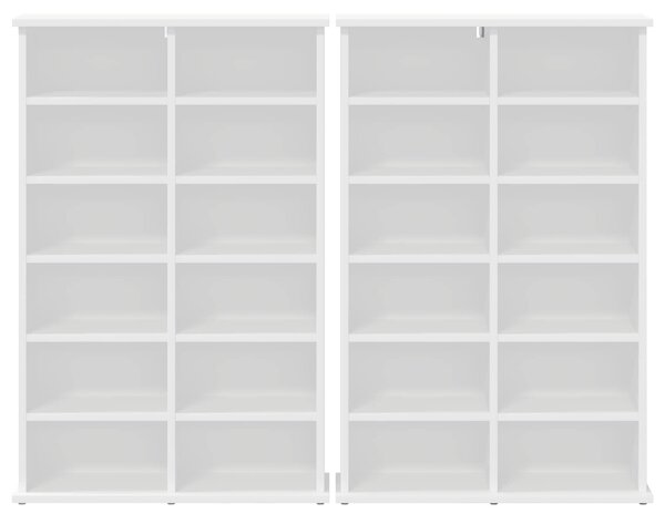 VidaXL CD szekrény 2 db Fehér 60 x 17 x 92 cm Szerelt Fa