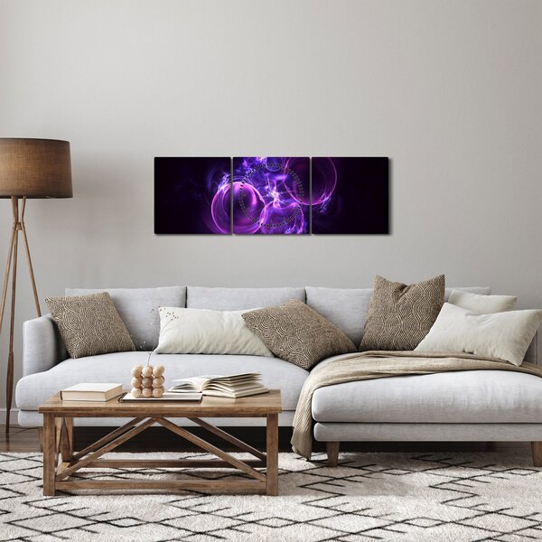 Absztrakt kép buborékok (órával) (90x30 cm)