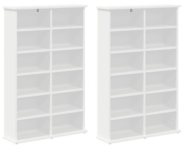 VidaXL CD szekrény 2 db Fehér 60 x 17 x 92 cm Szerelt Fa