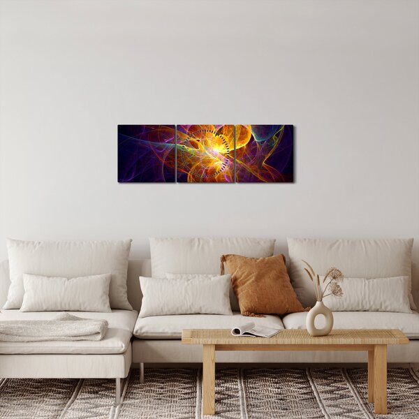 Absztrakt kép (órával) (90x30 cm)
