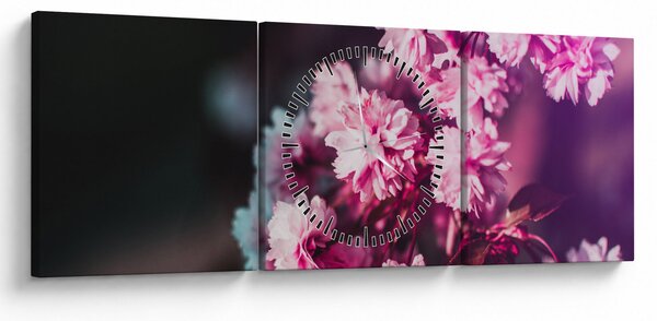 Fa virágok képe (órával) (90x30 cm)