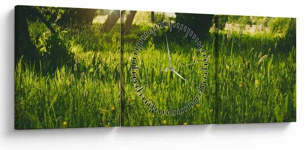 Tájkép - rét (órával) (90x30 cm)