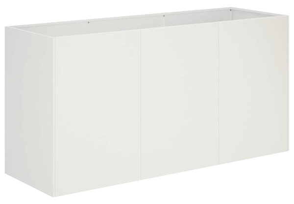 VidaXL Kerti cserép Fehér 120 x 40 x 60 cm Hidegen hengerelt acél