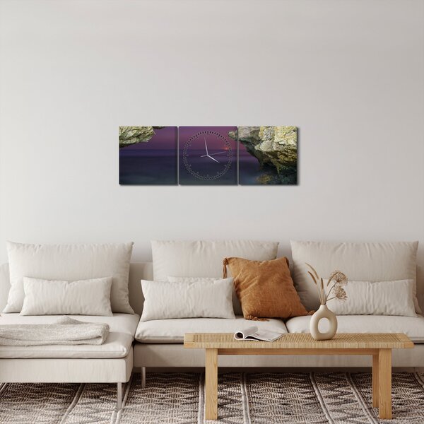 Kép - tengeri szikla (órával) (90x30 cm)
