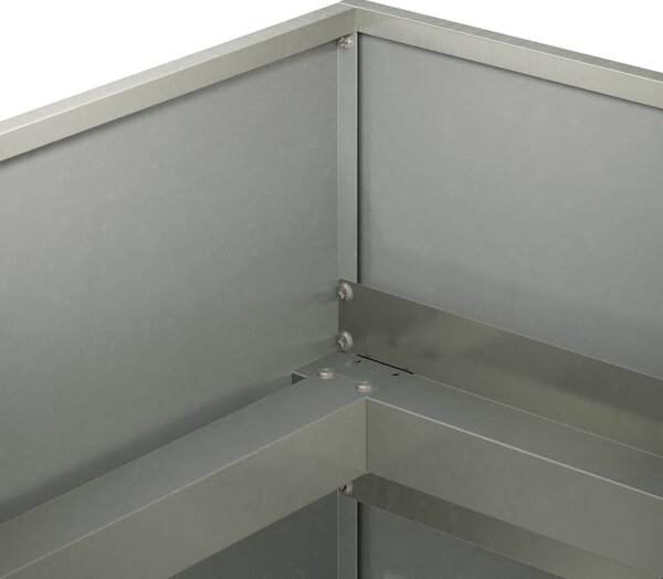 VidaXL Kerti cserép Ezüst 280 x 80 x 60 cm Rozsdamentes Acél
