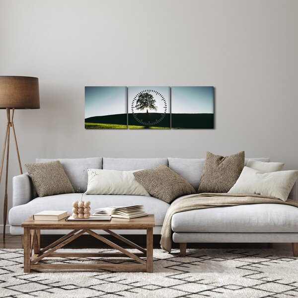 Természet kép - fa (órával) (90x30 cm)