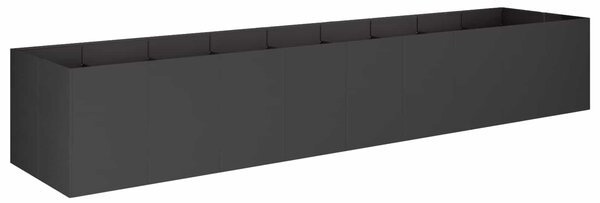 VidaXL Kerti cserép Fekete 360 x 80 x 60 cm Hidegen hengerelt acél