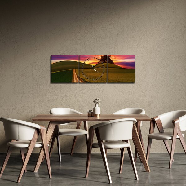 Mezei naplemente képe (órával) (90x30 cm)