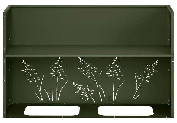 VidaXL Kerti cserép Olajzöld 80 x 30 x 49 cm Hidegen hengerelt acél