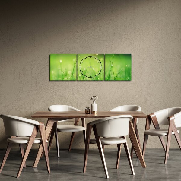 Kép - harmatos fű (órával) (90x30 cm)
