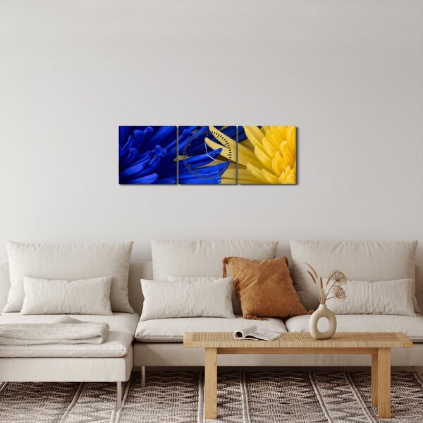Kép - virág részlet (órával) (90x30 cm)