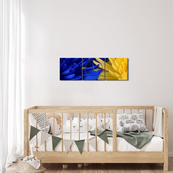 Kép - virág részlet (órával) (90x30 cm)