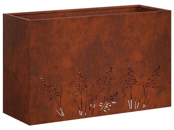 VidaXL Kerti cserép 2 db Rozsdás 80 x 20 x 49 cm Időjárásálló Acél