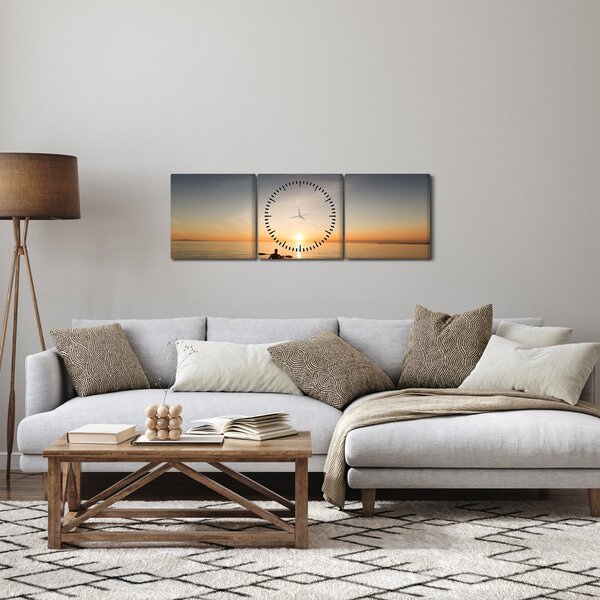 Kép - kajak a tengeren (órával) (90x30 cm)