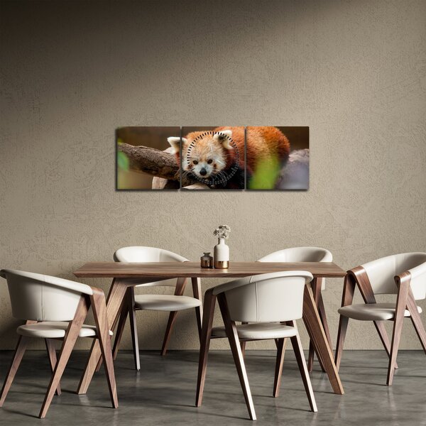 Vörös panda képe (órával) (90x30 cm)