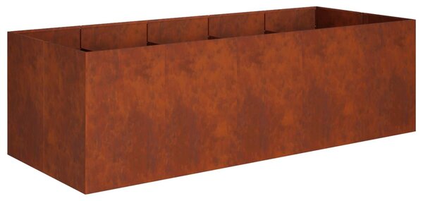 VidaXL Kerti cserép Rozsdás 200 x 80 x 60 cm Időjárásálló Acél