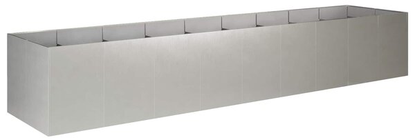 VidaXL Kerti cserép Ezüst 360 x 80 x 60 cm Rozsdamentes Acél