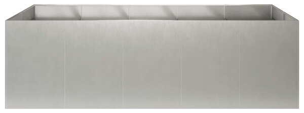 VidaXL Kerti cserép Ezüst 200 x 80 x 60 cm Rozsdamentes Acél