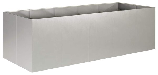VidaXL Kerti cserép Ezüst 200 x 80 x 60 cm Rozsdamentes Acél