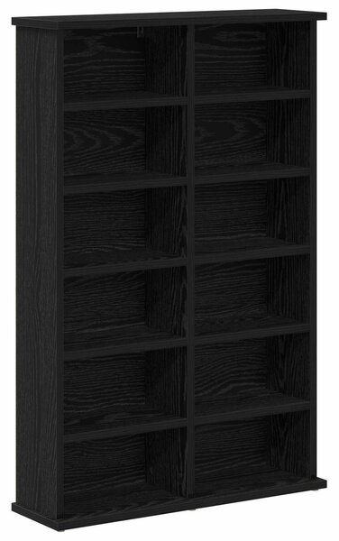 VidaXL CD szekrény 2 db Fekete Tölgy 60 x 17 x 92 cm Szerelt Fa