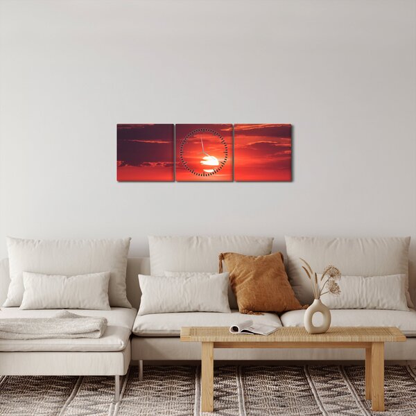 Színes nap képe (órával) (90x30 cm)