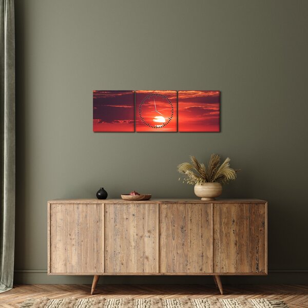 Színes nap képe (órával) (90x30 cm)