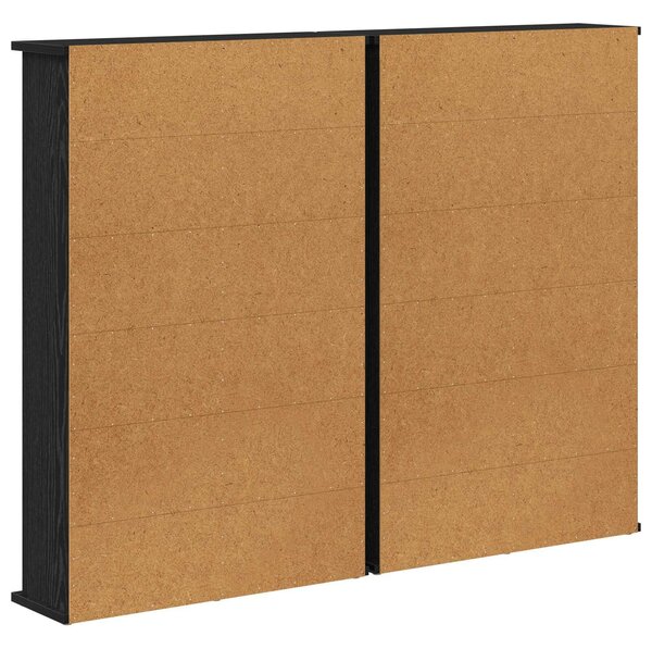 VidaXL CD szekrény 2 db Fekete Tölgy 60 x 17 x 92 cm Szerelt Fa