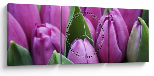 Kép - tulipánok (órával) (90x30 cm)
