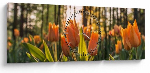 Kép - tulipánok (órával) (90x30 cm)