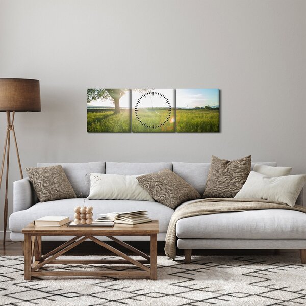 Nyári rét képe (órával) (90x30 cm)