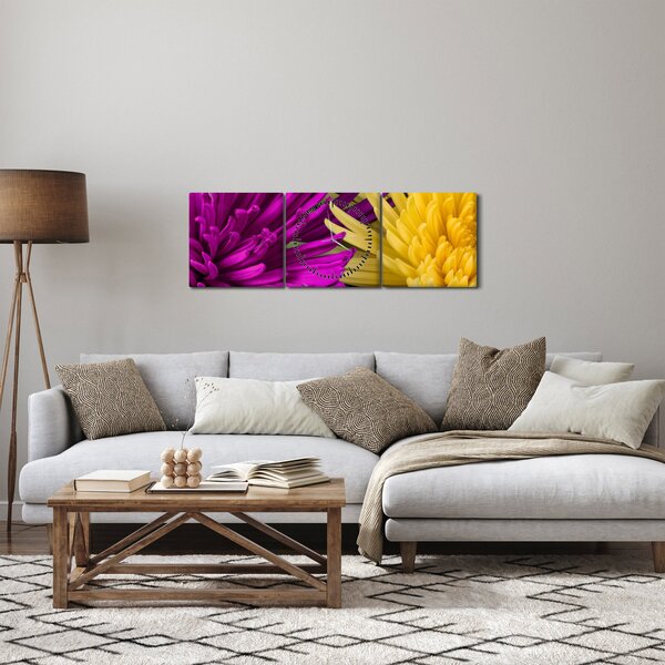 Kép - virág részlet (órával) (90x30 cm)
