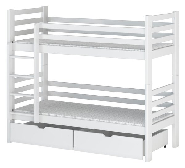KAJA emeletes ágy gyerekszobába - 90x190, fehér