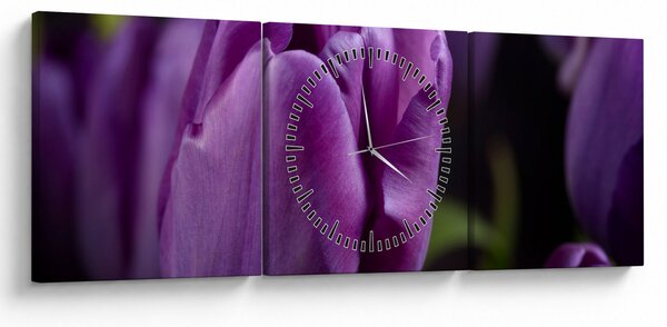 Tulipán vírág képe (órával) (90x30 cm)