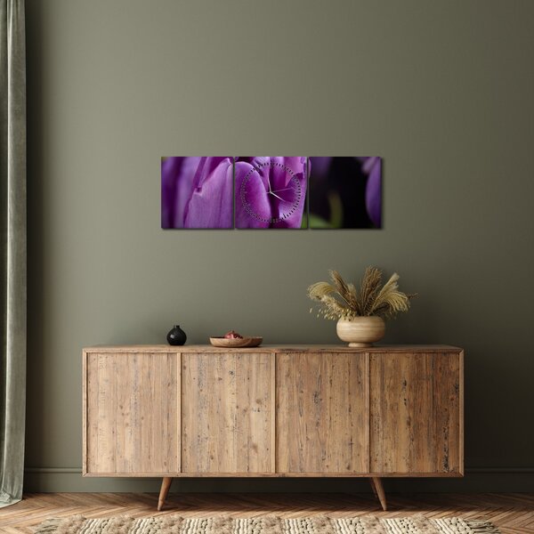 Tulipán vírág képe (órával) (90x30 cm)