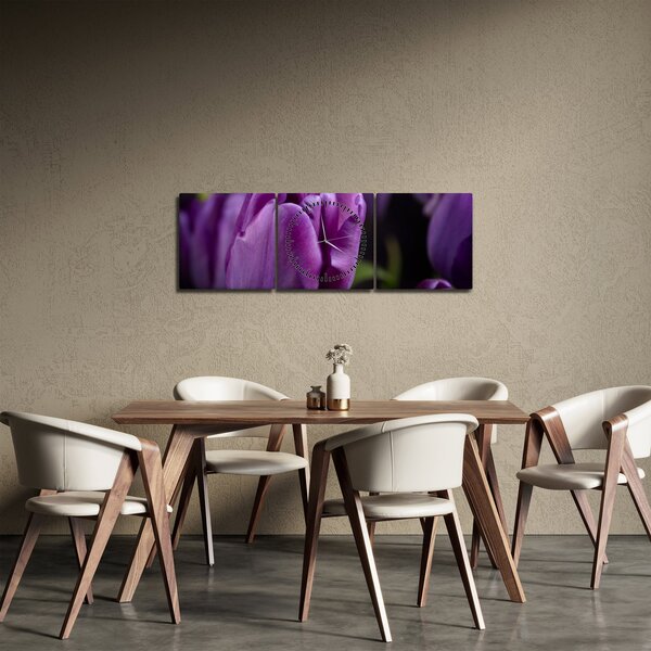 Tulipán vírág képe (órával) (90x30 cm)