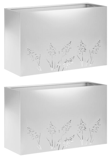 VidaXL Kerti cserép 2 db Ezüst 80 x 30 x 49 cm Horganyzott Acél