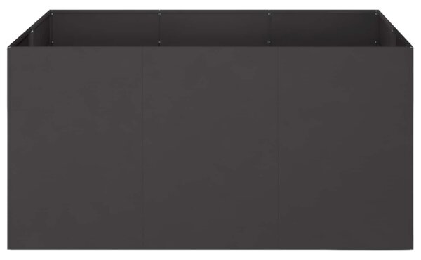 VidaXL Kerti cserép Fekete 120 x 80 x 60 cm Hidegen hengerelt acél