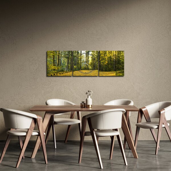 Kép - erdő ősszel (órával) (90x30 cm)