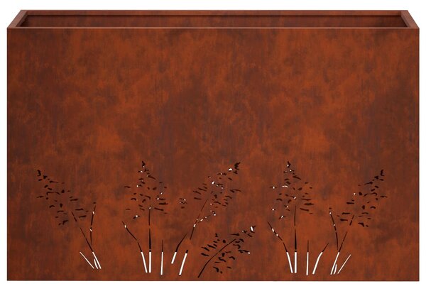 VidaXL Kerti cserép 2 db Rozsdás 80 x 20 x 49 cm Időjárásálló Acél