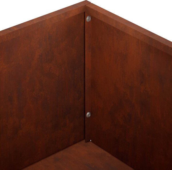 VidaXL Kerti cserép 2 db Rozsdás 80 x 20 x 49 cm Időjárásálló Acél