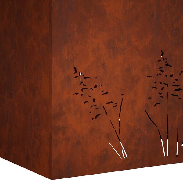 VidaXL Kerti cserép 2 db Rozsdás 80 x 20 x 49 cm Időjárásálló Acél