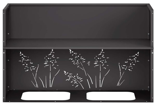 VidaXL Kerti cserép 2 db Fekete 80 x 20 x 49 cm Hidegen hengerelt acél