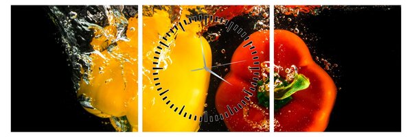 Kép - paprika a vízben (órával) (90x30 cm)
