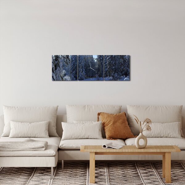 Havas erdő képe (órával) (90x30 cm)