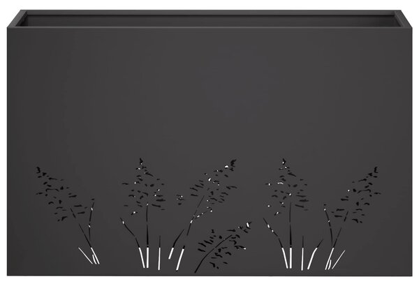 VidaXL Kerti cserép 2 db Fekete 80 x 20 x 49 cm Hidegen hengerelt acél