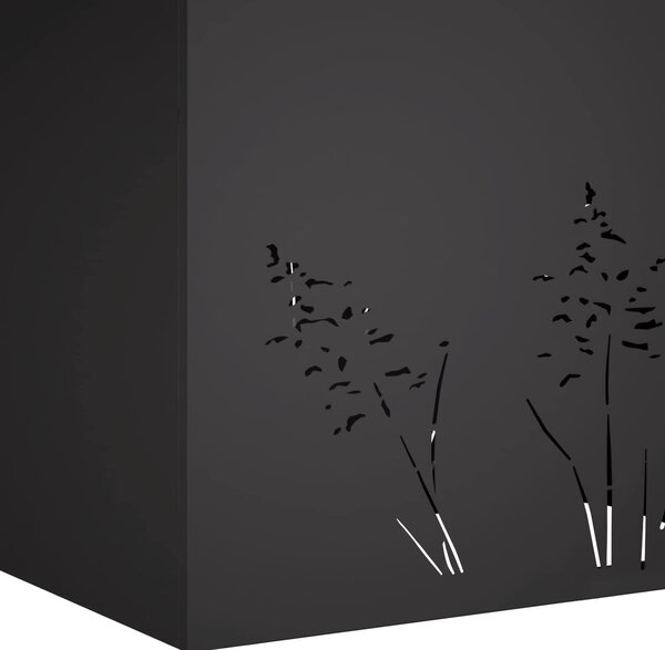 VidaXL Kerti cserép 2 db Fekete 80 x 20 x 49 cm Hidegen hengerelt acél