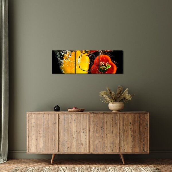 Kép - paprika a vízben (órával) (90x30 cm)
