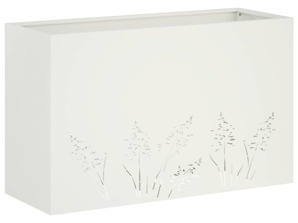 VidaXL Kerti cserép 2 db Fehér 80 x 20 x 49 cm Hidegen hengerelt acél